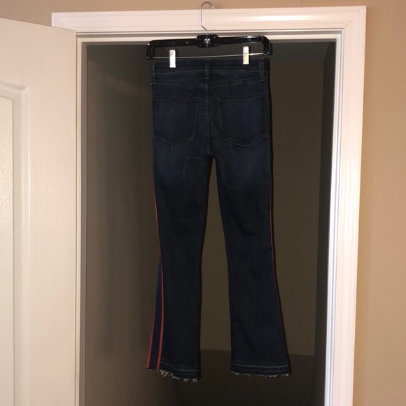 Veronica Beard 10” Carolyn Baby Boot Jeans in Midnight w/Red Tuxedo Stripe. 25. - Picture 7 of 12